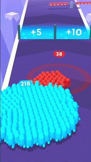 Cyan Color AMONG US run. Crowd count Master Run 3D