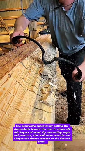 Satisfying Traditional Woodworking | Hand Hewing Timber with Drawknife | Relaxing ASMR Craftsmanship