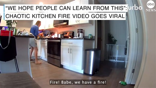 A Connecticut woman’s chaotic reaction to a kitchen fire has gone viral on TikTok, and she hopes that others will learn from her mistake. “It’s okay if you laugh … there was no apartment damage and luckily only received 2nd degree burns,” she said, adding “this is your sign to get a fire extinguisher or fire blanket in your kitchen.” | ABC News