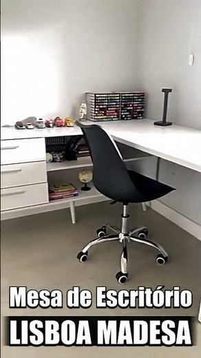 Mesa de Escritório em L 3 Gavetas Branco Lisboa Madesa