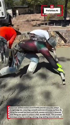 Mastering Concrete Leveling for Perfect Driveway Finish #concretework #constructionlife