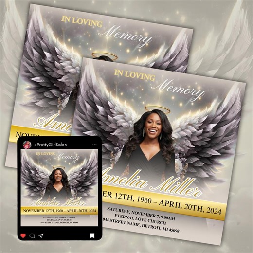 Funeral Announcement Flyer: Obituary Template (digital Download, Canva Template 1080x1080 Px) - Etsy