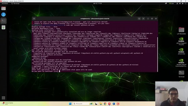 Running the Yolo algorithm on Jetpack 6.1 and Jetson Orin Nano 2025