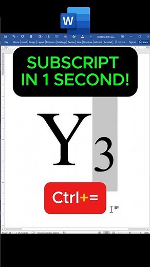 The fastest way to do subscripts in Word #word #office #tech