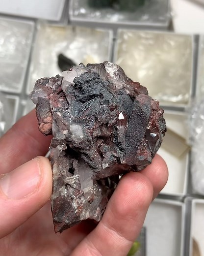 11 reactions | Quartz w/ hematite inclusions in matrix from the Soudan mine, vermilion range, st. Louis county, Minnesota, USA  available for $260 + shipping | Great Northern Minerals | Facebook
