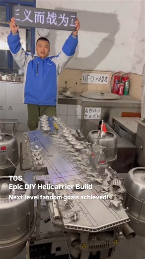 The Other Side on Instagram: "Epic DIY Helicarrier Build This guy built a massive aircraft carrier model from scratch – straight out of Marvel's Helicarrier dreams! Inspired by S.H.I.E.L.D.'s iconic flying fortress from The Avengers, one dedicated hobbyist crafted an insanely detailed homemade version with turbines, decks, and superhero-level engineering precision using custom materials and sheer passion. Next-level fandom goals achieved! #marvel #avengers #diy #viral #tech"