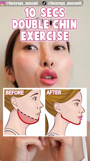 Reduce Double Chin and Get a Slim Beautiful Neck with this Exercise!