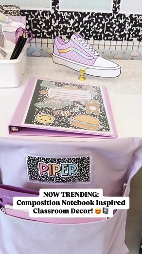 Inspired by the iconic composition notebook, these products are as fun as they are nostalgic! 📓 Click the 🔗 in our bio to shop! #classroomdecor #classroomtheme #compositionnotebook #trendyclassroom #classroomsetup #teachersoftiktok