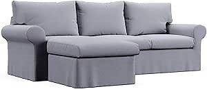 Comfort Works Custom Ektorp Sofa Cover, Replacement Slipcover Compatible with IKEA Ektorp 2-Seater Sofa with Chaise, Ektorp Sofa Cover with Chaise