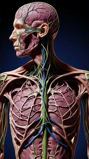 Lymphatic System (lymph nodes and vessels). Anatomy 3d art. #anatomy #education #reels #shorts