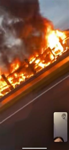 Dramatic images as electric cars burst into flames on the M5