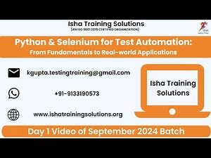Selenium and Python Day 1 Video On 16th Oct 2024 Call or WhatsApp us on +91-9133190573 to Enroll.