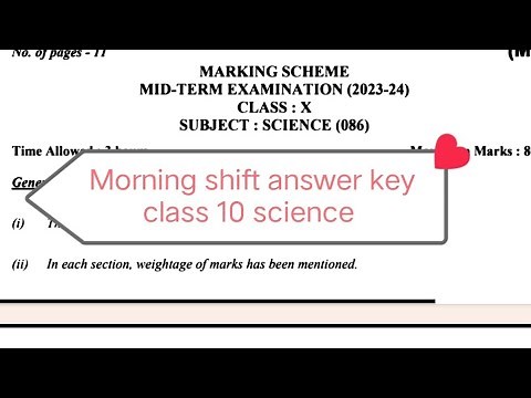 class 10 science Mid term paper solution 2023-24 / morning shift answer key class 10 science paper