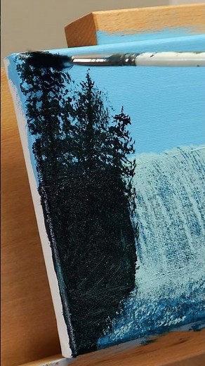EASY Technique for Painting Pine Trees 🌲🎨