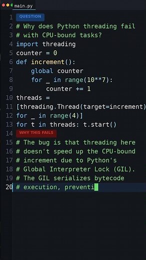 Your Python Is Too Slow: Why does Python threading fail with CPU-bound tasks?