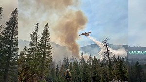 Have you seen the #SuperScooper aircraft in the air? These specialized aircraft are being flown on the #CaldorFire to knock down hotspots in the Desolation Wilderness and other areas. Filling their tanks up at Lake Tahoe, these pilots work with ground resources and drop water at locations where firefighters are digging line, mopping up hot spots and patrolling areas that have been contained for any potential flare ups. Super scooper pilots fill their tanks by skimming the surface of a body of wa