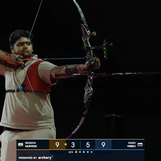 Smaran Sarvesh overcomes an early miss and delivers when it matters most to win the under 18 GOLD medal in Nimes. 🙌✨ Watch the full match on archery.tv #IndoorWorldSeries | Indoor Archery World Series