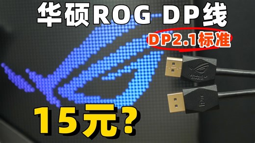十几块钱捡漏ROG正品8K@60Hz视频线DP2.1标准1.8米！亲测直接跑满8000多块的ROG显示器4K@240Hz！捡漏也给你拆解 测试！简装袋更有性价比