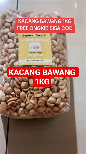 Rekomendasi cemilan viral, Kacang bawang renyah gurih wangi 1 kg, cocok untuk isi toples juga#kacang