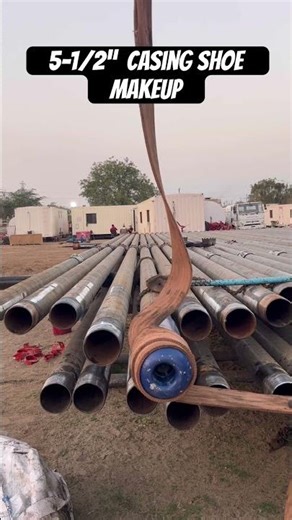 5-1/2” Casing shoe make up #drillingrigs #casingjob #oilfieldservices #casing #oilfieldlife #oil
