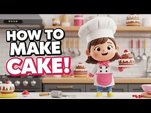 Easy Cake Recipe For Beginners 🍰 | Cute 3D Chef Teaches How To Make Cake Step by Step!