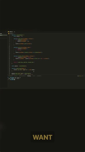 Pub Sub Design Pattern Step-by-Step JavaScript - Part 7 #code #programming #trend #shorts #2026