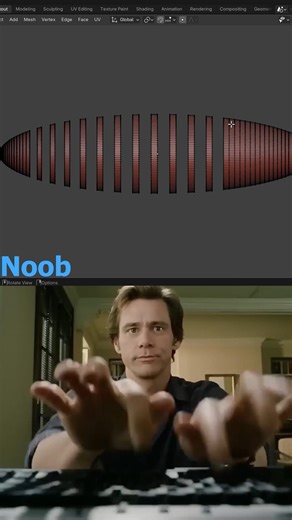 Noob vs Pro - Procedural Parametric Design #blender #tutorial #artist #designer