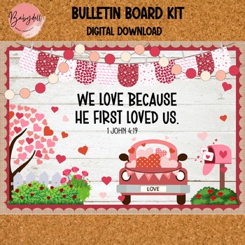 Bible Verse Valentine's Day Bulletin Board | Christian Classroom