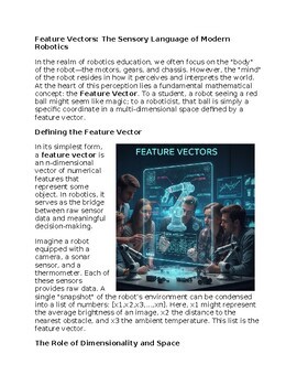 Feature Vectors in Robotics Education - Reading Passage and x 10 Questions