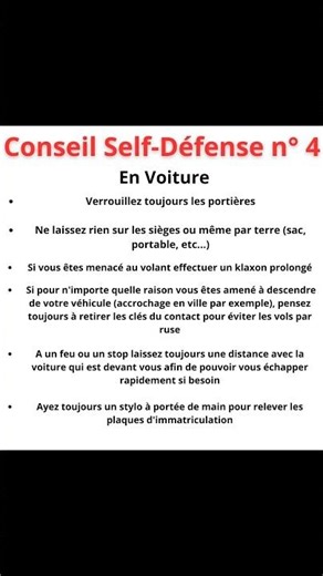 Conseils anti agression en voiture #selfdefense#shorts