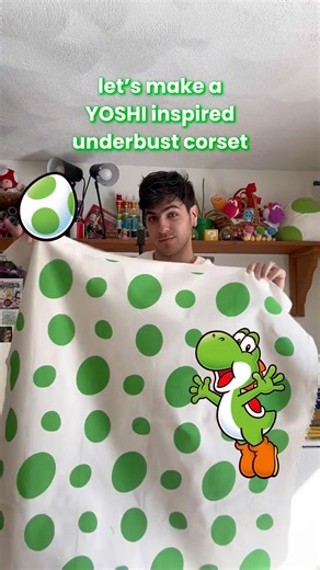 making a yoshi inspired undercut corset! 💚✨ #yoshi #nintendo #sewing