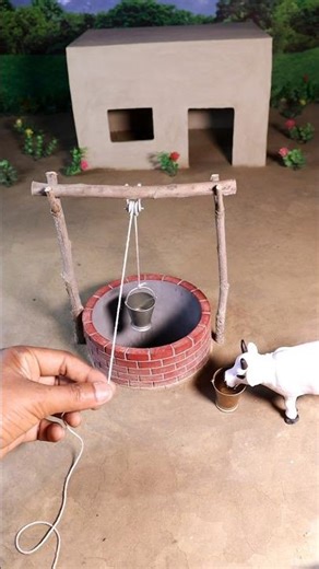 Water well mini project with village life background birds sounds || Cow