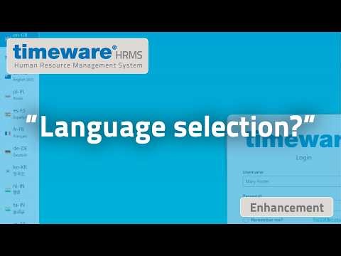Language Selection - timeware® HRMS
