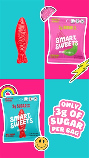 Delicious candy with no added sugar? Yes, please! All the flavors you know and love, with up to 92% less sugar than traditional candy. | SmartSweets