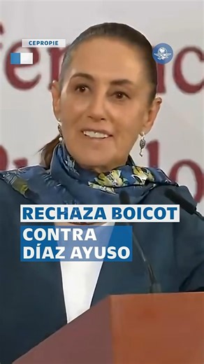 Sheinbaum responde a Ayuso y niega boicot durante visita a México #shorts