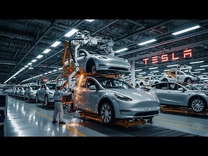 Mind-Blowing Tesla Factory Process! Watch a Car Get Built in Minutes"