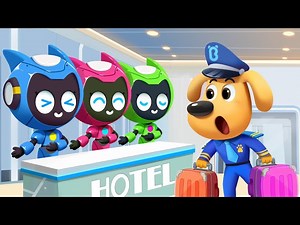 Robot Hotel | Police Chase | Funny Cartoons for Kids | Dr.Antel Cartoon | Sheriff Labrador | BabyBus - Videos For Kids