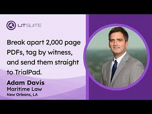 Break apart 2,000 page PDFs, tag by witness, and send them straight to TrialPad.