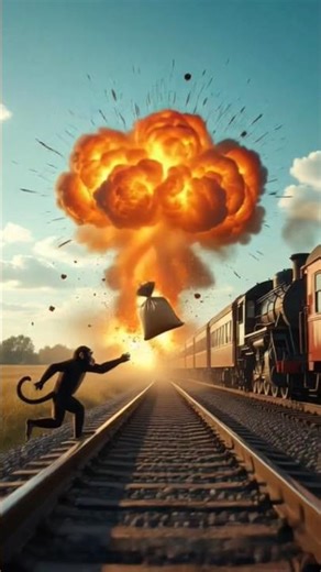 “Monkey Saves Train from Bomb Explosion 🐒💣🚆