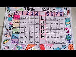 Unique Time Table Design | School Time Table |DIY | HOW TO MAKE TIME TABLE AT HOME