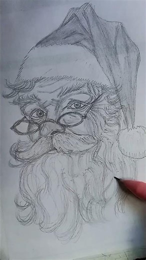 Santa Claus Pencil Sketch in 30 SEC ! 😍 Christmas Magic Drawing Tutorial