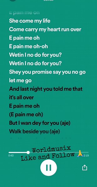 Davido - E Pain Me (Lyrics) | Worldmusix