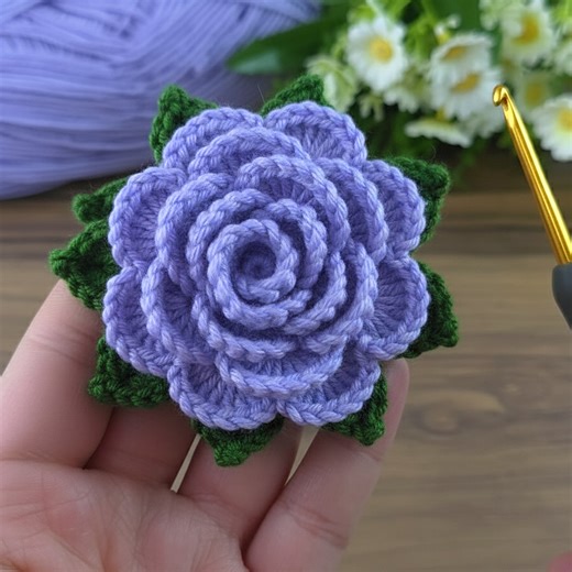 Wow!!! Elegant Crochet Rose | Purple Flower Pattern for Beginners #crochet #knitting | Aslı ile sanatsal tasarımlar