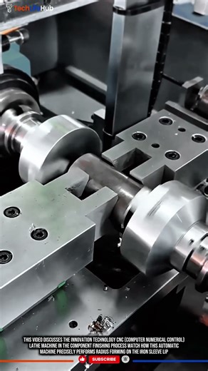 Innovation Technology CNC Lathe: Precision Radius Forming of Iron Sleeve Lips #tech