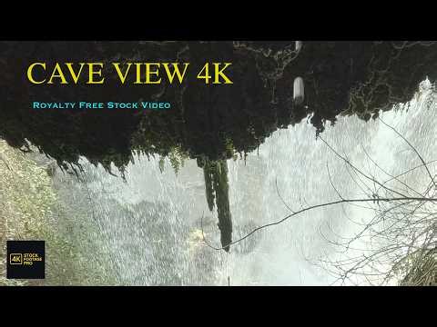 4K Hidden Waterfall View from Inside a Cave | Silent Stock Footage & Nature B-Roll