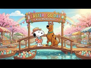 Snoopy & Scooby Easter Bridge Hunt 🐣 Classroom Jazz Music for Study Time 🎧 Soft Spring Focus
