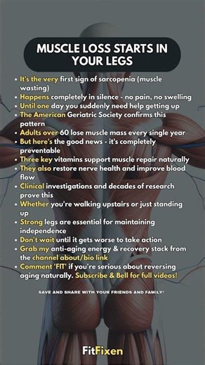 👆 Muscle Loss ALWAYS Starts in Your Legs (Prevent Sarcopenia After 50) #FitFixen #Shorts