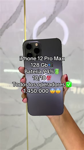 iPhone 12 Pro Max 128 Gb📲 Batería 94%🔋 10/10💯 Todos los operadores ✅ 1.450.000 😨😨 📲3216656278 #viral #apple #iphone #parati #12promax