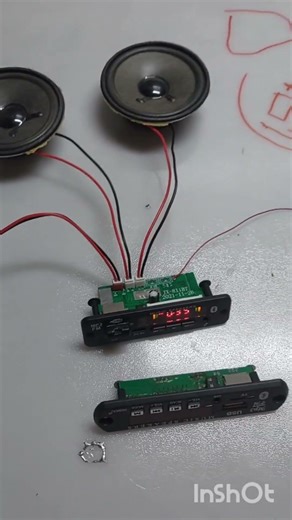 Mini Amplified Decoder Board 2x20w Blue USB FM Microphone Bluetooth installation and good