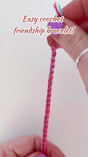 Easy & quick crochet friendship bracelet. Yarn #paintboxyarn from @lovecraftscom #crochet #quickcrochet